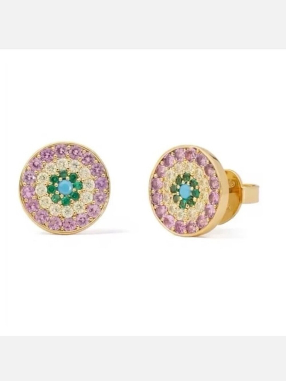 Kate Spade All Seeing Evil Eye Stud Earrings. Pink/gold New